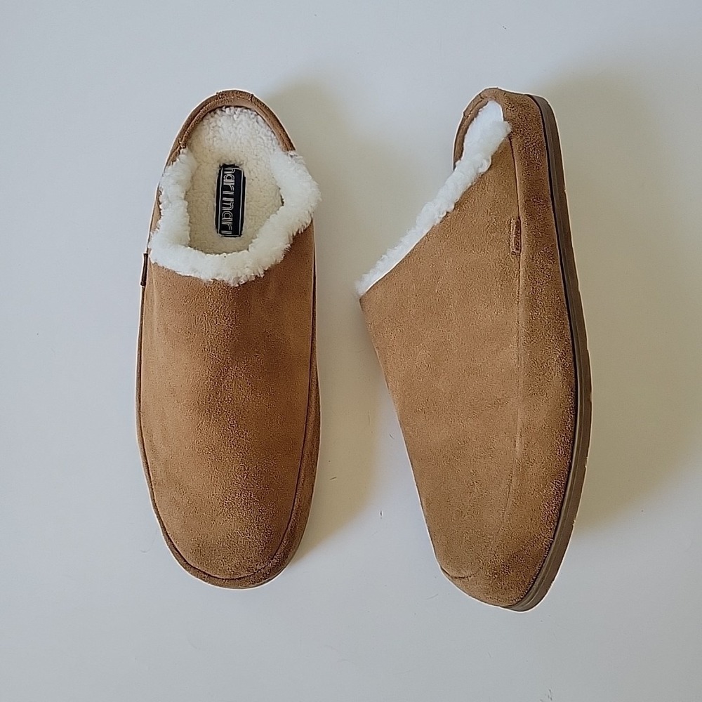 Hari Mari Tio Slippers Mens 11 Brown Suede Casual Comfy Cozy Lounge Minimalist
